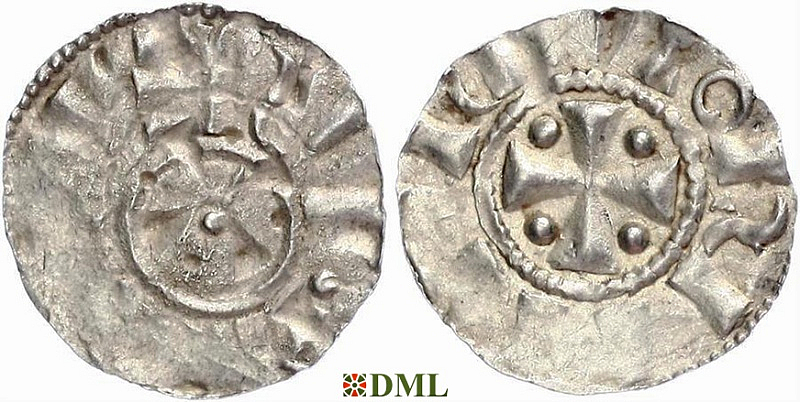 Денарий, Германия, Нижняя Лотарингия, Heinrich II (1002-1024), unknown mints, Ilisch 2000, 20.6