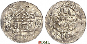 Денарий, Германия, Верхняя Лотарингия, Pilgrim (1027-1036) и Konrad II (1027-1039), м.д. Andernach, Dbg. 454