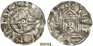 Денарий, Германия, Верхняя Лотарингия, Pilgrim (1027-1036) и Konrad II (1027-1039), м.д. Andernach, Dbg. 451