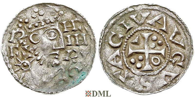 Денарий, Германия, Швабия, Heinrich II (1002-1024), м.д. Augsburg, Hahn 1976, 145.