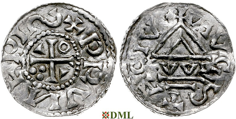 Денарий, Германия, Швабия, Bruno (1006-1029), м.д. Augsburg, монетарий WI, Hahn 1976, 142a2