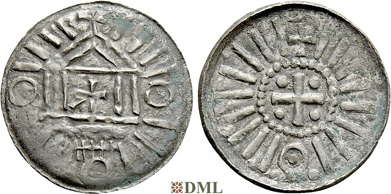 Денарий, Германия, Саксония, Anonymous bishop, Sachesnpfennig, Kilger 2000, KN 1