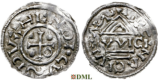 Денарий, Германия, Бавария, Heinrich IV (995-1002), м.д. Regensburg, монетарий WICL, Hahn 1976, 25e2.4