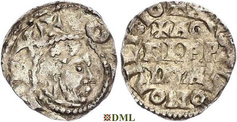 Денарий, Германия, Нижняя Лотарингия, Otto III (983-1002), м.д. Koln, Dbg. 339
