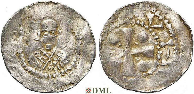 Денарий, Германия, Франкония, EB. Willigis (975-1011), м.д. Mainz, Dbg. 802
