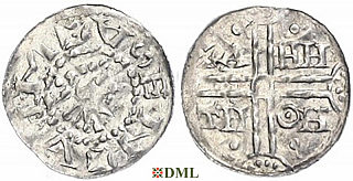 Денарий, Германия, Нижняя Лотарингия, Hermann (1020-1051), м.д. Emden, Dbg. 772/773