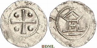 Денарий, Германия, Франкония, Otto II -Otto III (973-1002), м.д. Speyer, Dbg. 825