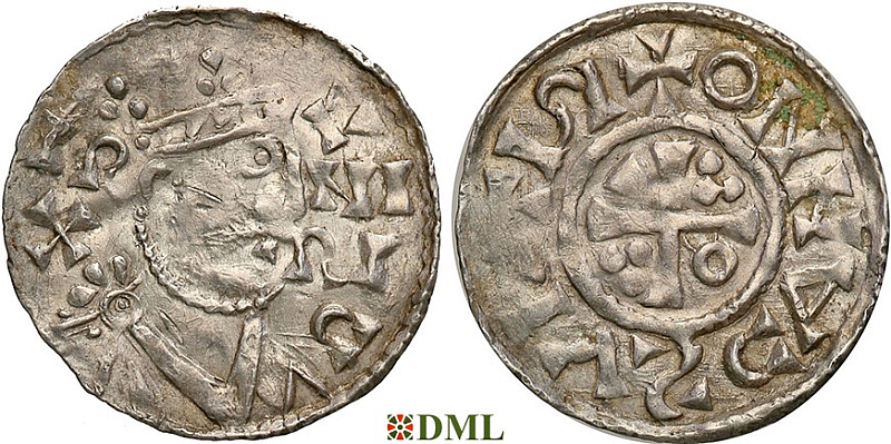 Денарий, Германия, Бавария, Heinrich II (1002-1024), м.д. Regensburg, монетарий ANNO, Hahn 1976, 29a1