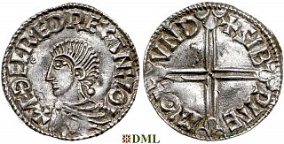 Денарий, Англия, Æthelred II (978-1016), м.д. London, монетарий Sibwine, North 774
