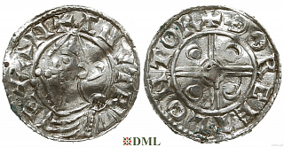 Денарий, Англия, Cnut (1016-1035), м.д. Torksey, монетарий Thorcetel, North 787
