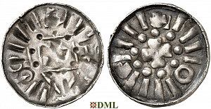 Денарий, Германия, Саксония, Anonymous bishop, Sachesnpfennig, Kilger 2000, KN 4