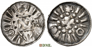 Денарий, Германия, Саксония, Anonymous bishop, Sachesnpfennig, Kilger 2000, KN 4