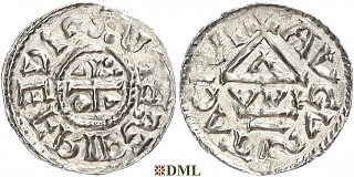 Денарий, Германия, Швабия, Siegfried I (1000-1006), м.д. Augsburg, монетарий WI, Hahn 1976, 141a1