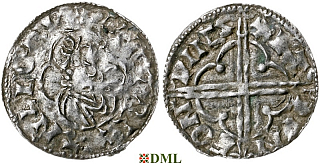 Денарий, Англия, Cnut (1016-1035), м.д. Winchester, монетарий Sæwine, North 781