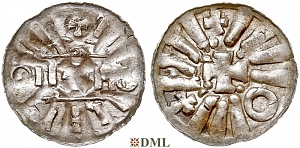Денарий, Германия, Саксония, Anonymous bishop, Sachesnpfennig, Kilger 2000, KN 4