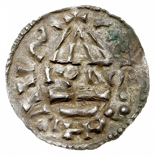 Денарий, Германия, Бавария, Hg. Heinrich II (985-995), м.д. Regensburg, монетарий ?, Hahn 1976, 22f1