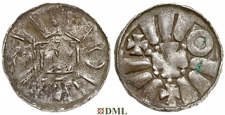 Денарий, Германия, Саксония, Anonymous bishop, Sachesnpfennig, Kilger 2000, KN 4