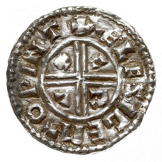 Денарий, Англия, Æthelred II (978-1016), м.д. Winchester, монетарий Ælfsige, North 770