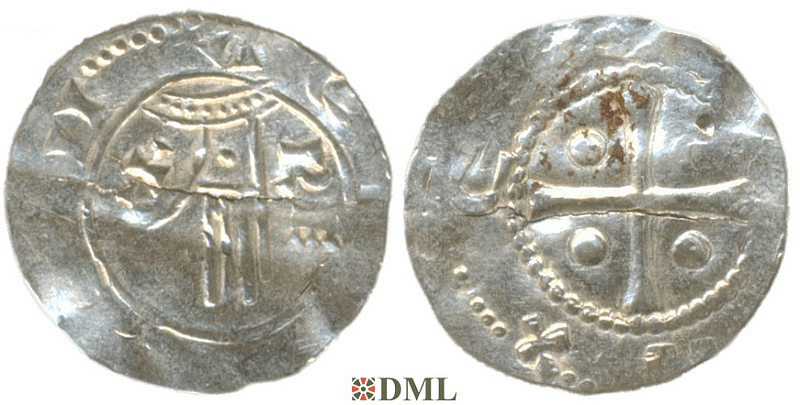 Денарий, Германия, Нижняя Лотарингия, Heinrich II (1002-1024), м.д. Deventer, Ilisch 2000, 1.8