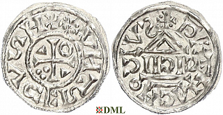 Денарий, Германия, Бавария, Heinrich II (1002-1024), м.д. Regensburg, монетарий CICII, Hahn 1976, 27b1