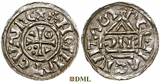 Денарий, Германия, Бавария, Heinrich II (1002-1024), м.д. Regensburg, монетарий ENCI, Hahn 1976, 27d2.1