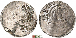 Денарий, Германия, Саксония, Godehard von Hildesheim (1022-1038), м.д. Hildesheim, Dbg.
