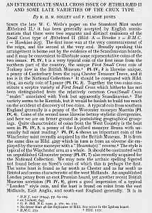 Dolley R. H. M., Elmore Jones F. An Intermediate Small Cross Issue of Æthelred II and Some Late Varieties of the Crux Type
