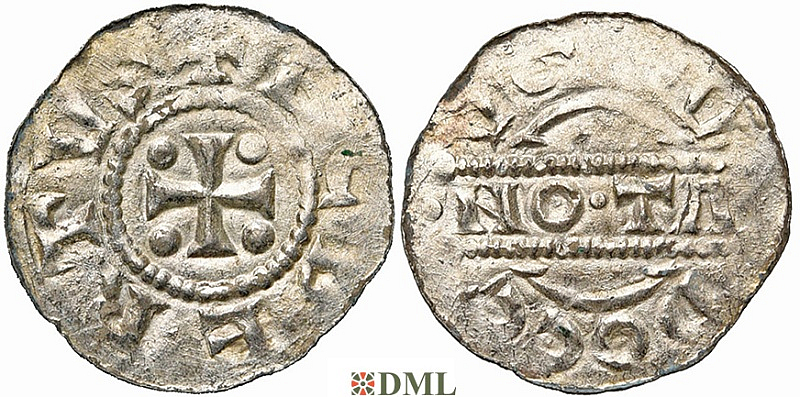 Денарий, Германия, Нижняя Лотарингия, Gg. Egbert I (1038-1050) м.д. Dokkum, Ilisch 2000, 21.17