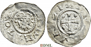 Денарий, Германия, Нижняя Лотарингия, Hermann (1059-1074), м.д. Jever, Dbg. 597