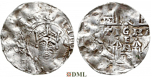 Денарий, Германия, Швабия, Heinrich II (1002-1024), м.д. Strassburg, Dbg. 922