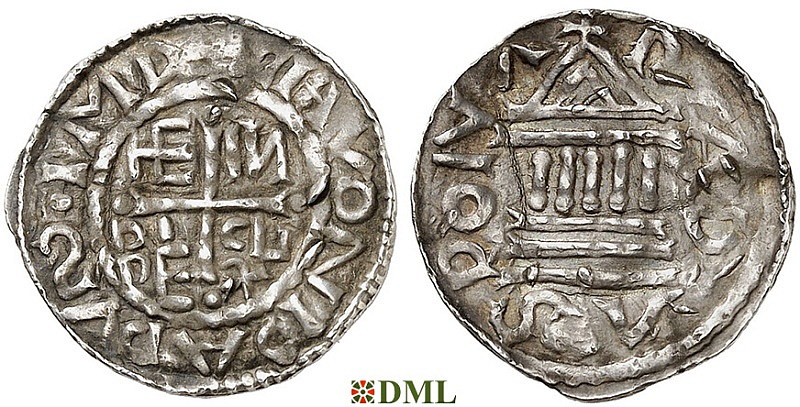 Денарий, Германия, Бавария, Heinrich III (1027-1039) и Konrad II (1024-1039), м.д. Regensburg, Hahn 1976, 35