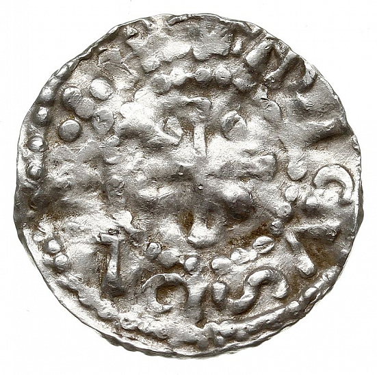 Денарий, Германия, Бавария, Heinrich I (948-955), м.д. Regensburg, монетарий OZI, Hahn 1976, 10j2