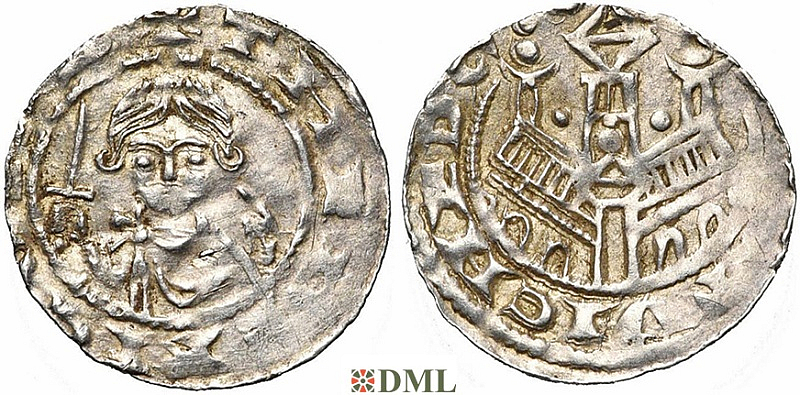 Денарий, Германия, Саксония, EB. Hartwig (1079-1102), м.д. Gittelde, Dbg. 690
