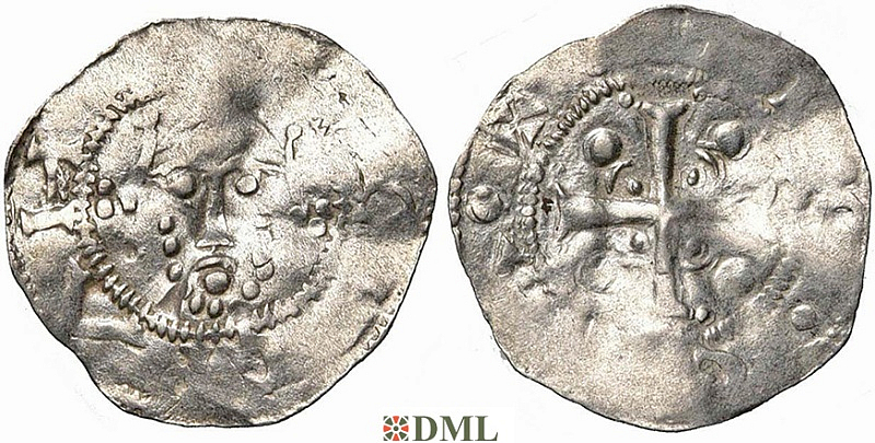 Денарий, Германия, Нижняя Лотарингия, Heinrich III (1036-1056) или Heinrich IV (1056-1106), м.д. Tiel, Ilisch 2000, 9.3