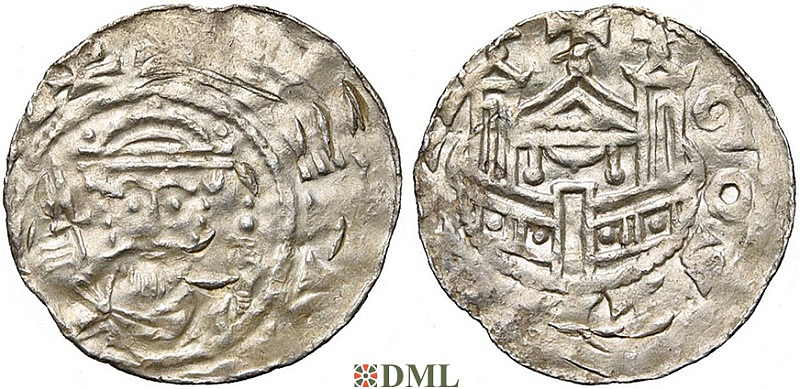 Денарий, Германия, Саксония, K. Heinrich IV (1084-1106), м.д. Goslar, Dbg. 671