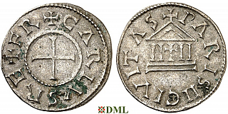 Денарий, Каролинги,Charles le Chauve (840-877), м.д. Paris, Depeyrot 762