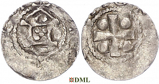 Денарий, Германия, Франкония, Otto III (983–1002), м.д. Mainz, Dbg. 778/779