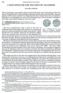 Ambrose R. A new moneyer for the mint of Aylesbury