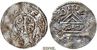 Денарий, Германия, Бавария, Kg. Heinrich II (1002-1014), м.д. Regensburg, монетарий •C•C, Hahn 1976, 27b