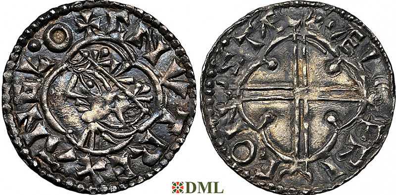 Денарий, Англия, Cnut  (1016-1035), м.д. Stafford, монетарий Ælfric, North 781