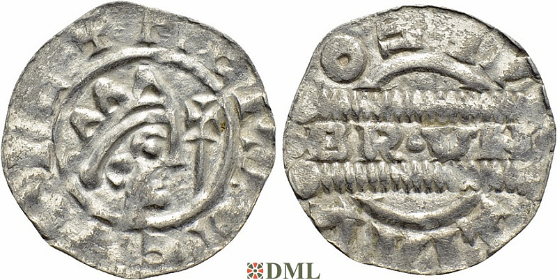 Денарий, Германия, Нижняя Лотарингия, Bruno III (1050-1057), м.д. Leeuwarden, Ilisch 2000, 21.14