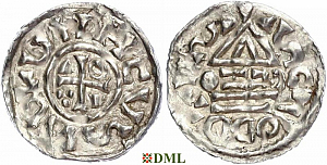 Денарий, Германия, Бавария, Heinrich II (1002-1024), м.д. Salzburg, монетарий CEZO, Hahn 1976, 89a2