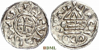 Денарий, Германия, Бавария, Heinrich II (1002-1024), м.д. Salzburg, монетарий CEZO, Hahn 1976, 89a2