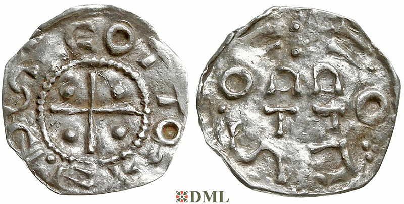 Денарий, Германия, Швабия, Otto I - Otto III (973-1002), м.д. Esslingen, Dbg. 1271