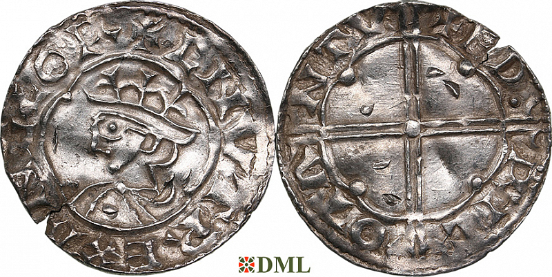 Денарий, Англия, Cnut  (1016-1035), м.д. Taunton, монетарий Eadric, North 781