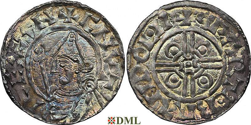 Денарий, Англия, Cnut  (1016-1035), м.д. Lincoln, монетарий Svartbrandr, North 787