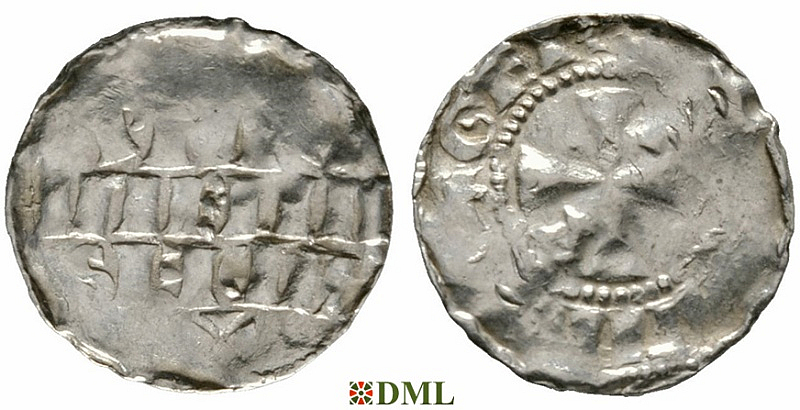 Денарий, Германия, Нижняя Лотарингия, Anonymous bishop, м.д. Nivelles, Ilisch 2014, 25.3