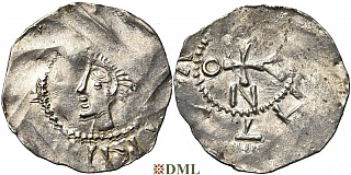Денарий, Германия, Нижняя Лотарингия, Heinrich II (1002-1024), м.д. Deventer, Ilisch 2000, 1.9