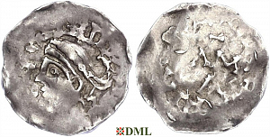 Денарий, Германия, Нижняя Лотарингия, Henrich II (1002-1024), м.д. Aachen, Ilisch 2014, 50.4