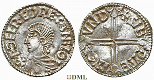 Денарий, Англия, Æthelred II (978-1016), м.д. London, монетарий Sibwine , North 774